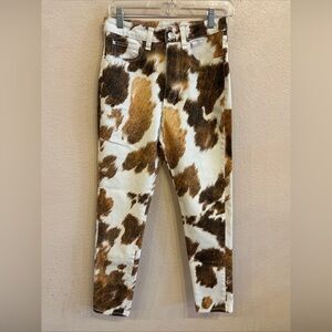 WEWOREWHAT Womens Size 26 Cow Print High Rise Jeans